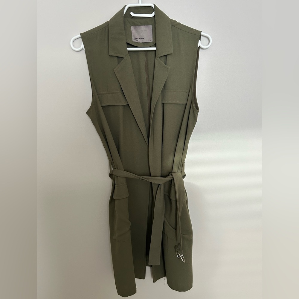 Vero Moda Khaki Green Waistcoat/Vest